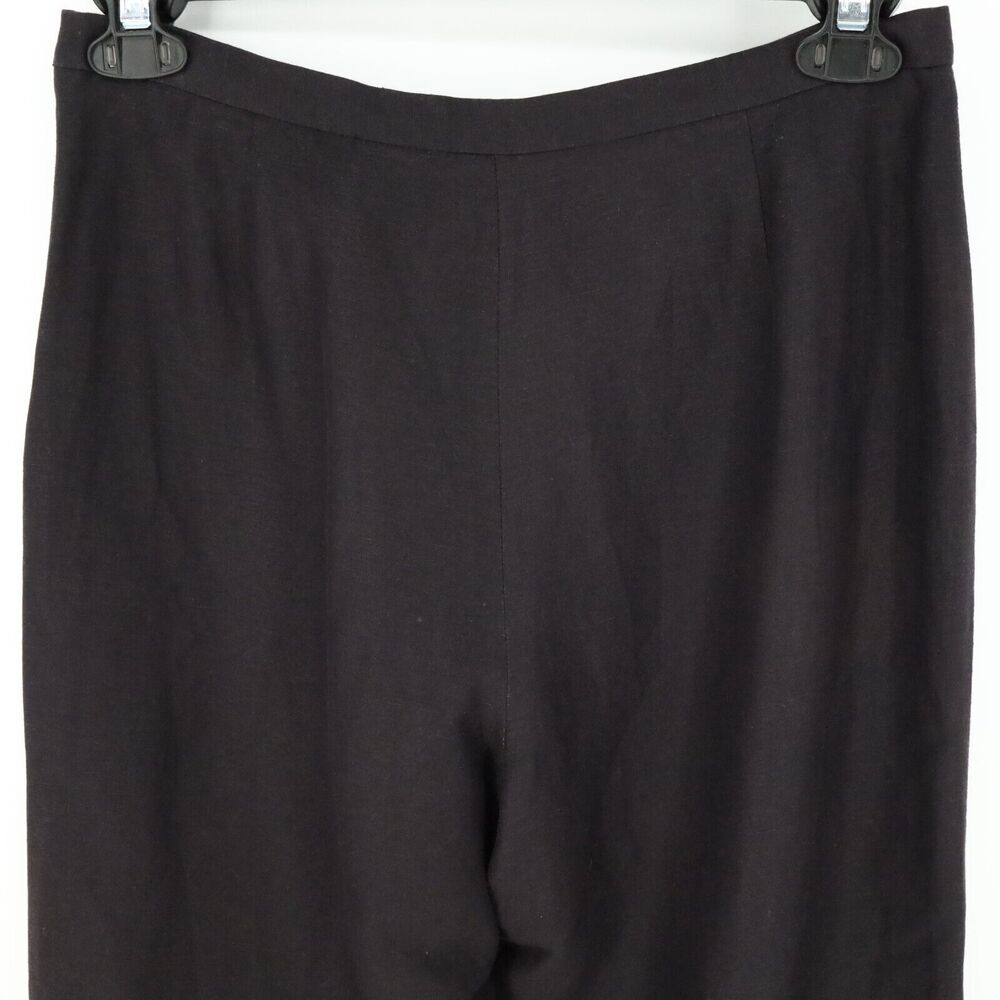 Kasper Dress Pants Womens 8 Black Linen Blend Wide Leg Lined Side Zipper Career - Picture 8 of 12